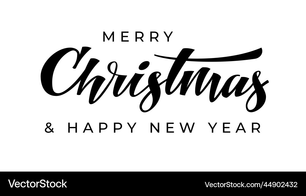 Merry New Year Brush Script vector image
