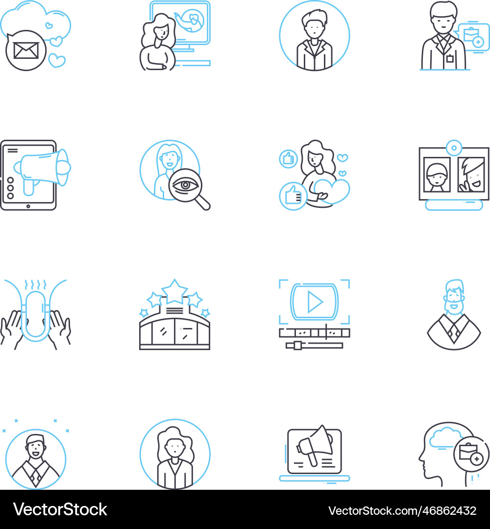 Modern methods linear icons set automation Modern methods linear icons set automation vector image