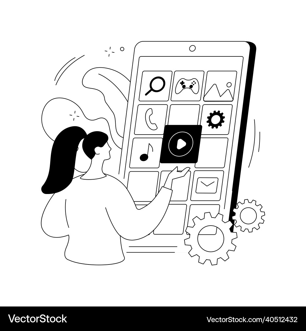 Native mobile app abstract concept Native mobile app abstract concept Vector Image
