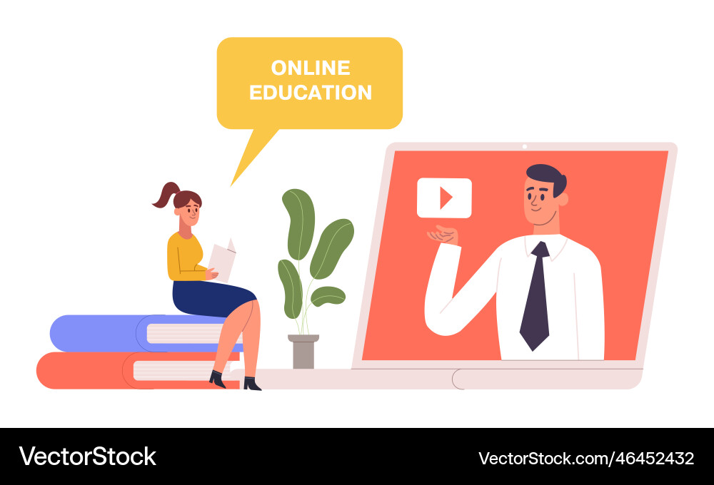 Online learning workshop tutorials people Vector Image