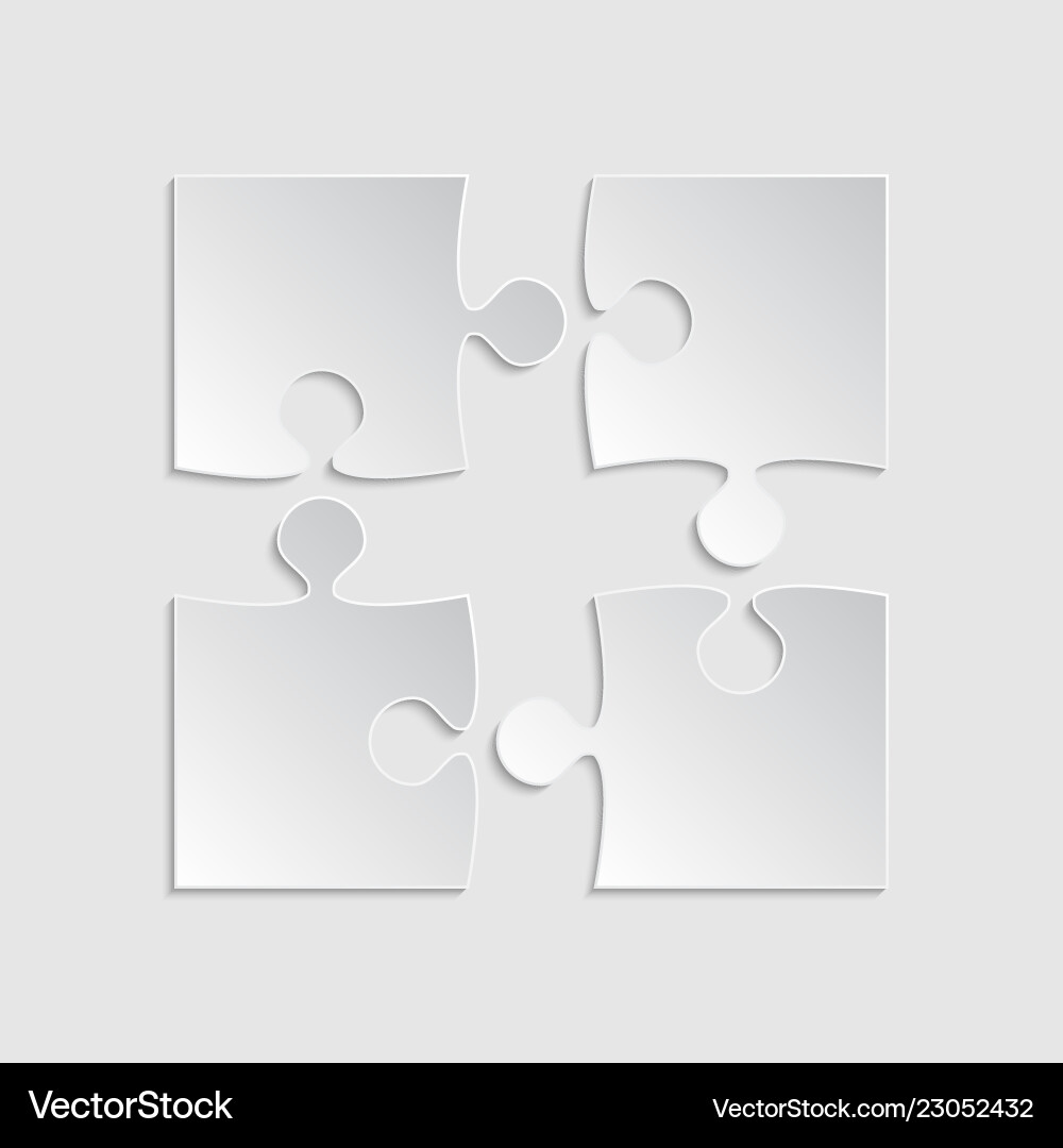 Puzzle piece square infographic four step diagram Puzzle piece square infographic four step diagram vector image