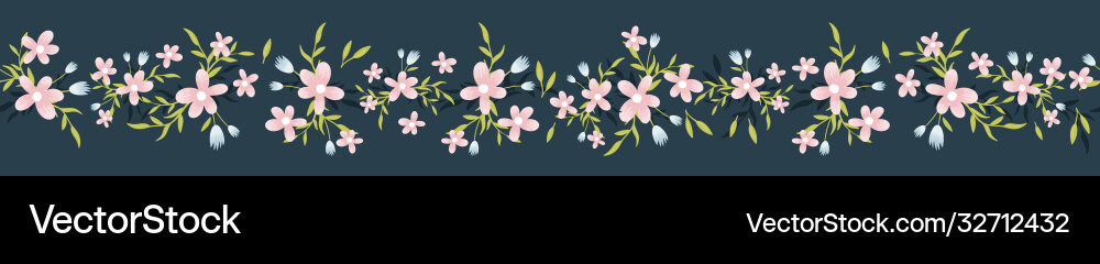 Schöne Hand gezogen floral horizontal nahtlos Schöne Hand gezogen floral horizontal nahtlos vektorbild