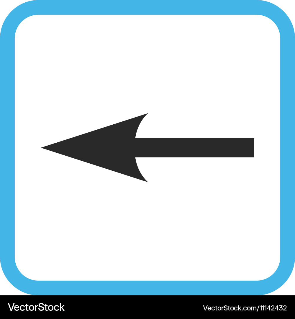 Sharp arrow left icon in a frame vector image