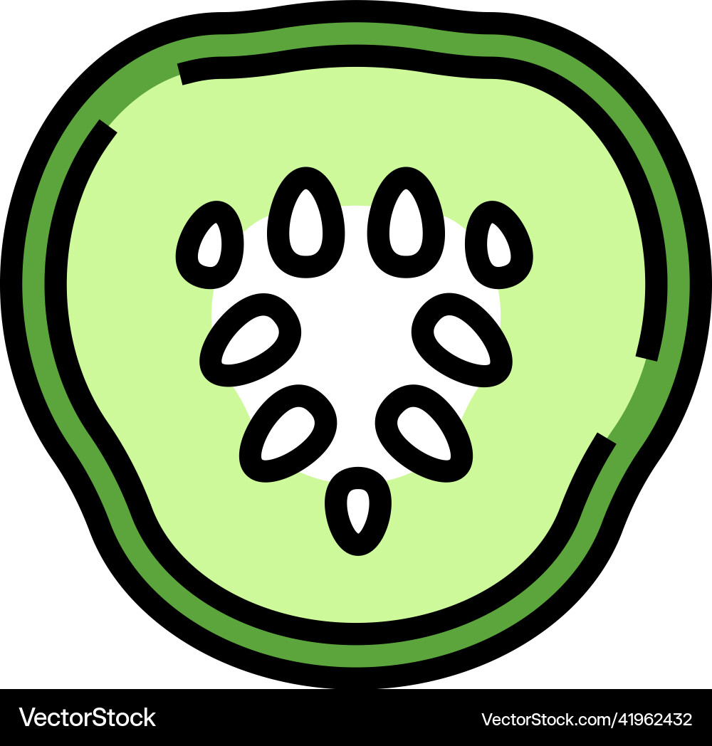 Slice cucumber color icon Slice cucumber color icon Vector Image