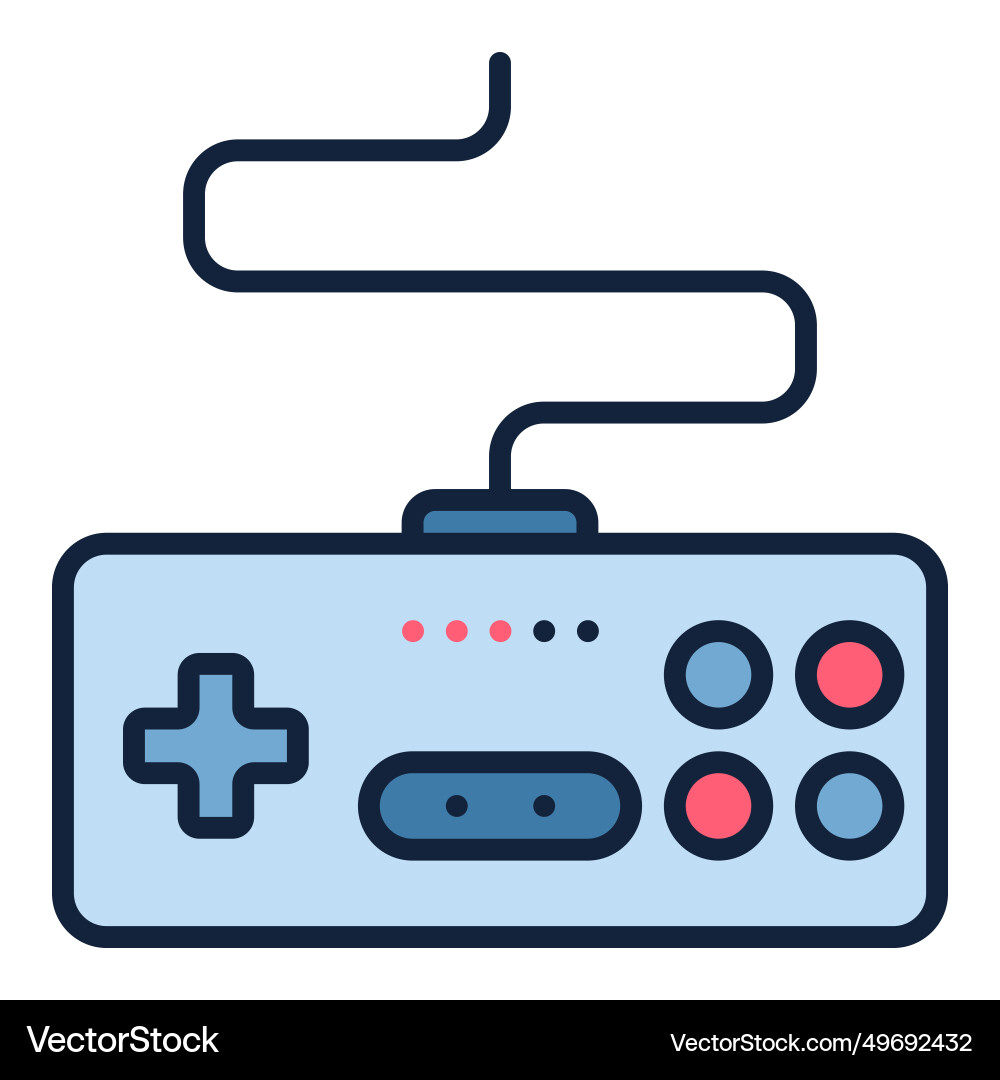 Videogame controller retro controlling wired Videogame controller retro controlling wired vector image