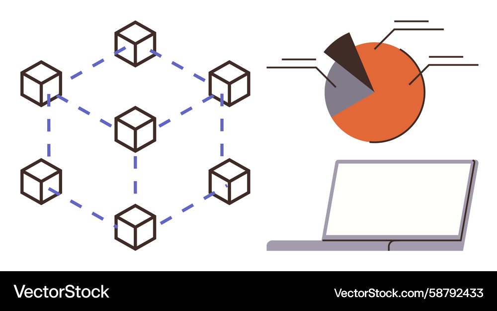 Blockchain network data analysis chart Blockchain network data analysis chart Vector Image