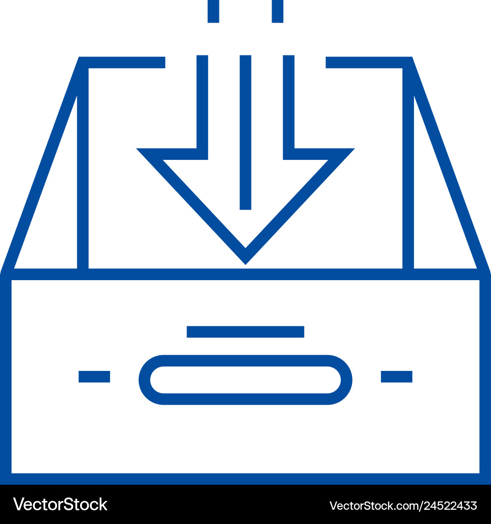 Business inbox line icon concept Vector Image