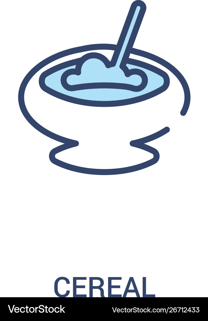 Cereal concept 2 colored icon simple line element Cereal concept 2 colored icon simple line element vector image
