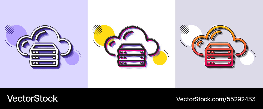 Cloud Computing Server-Zeilen-Symbol Internet-Daten Cloud Computing Server-Zeilen-Symbol Internet-Daten Vektorbild