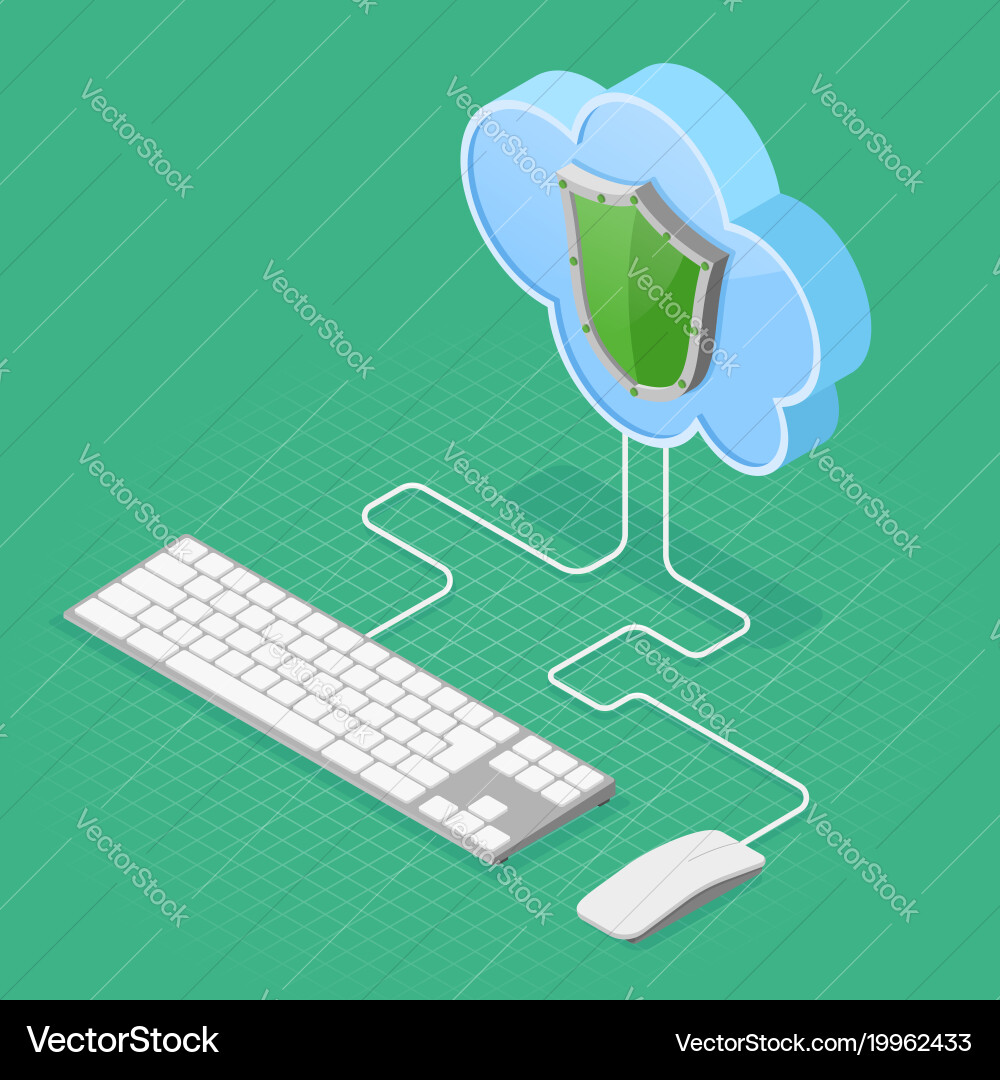 Cloud computing technology isometric vector image