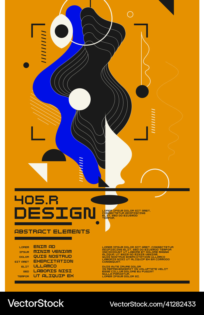 Composition with dynamic and geometric shapes vector image