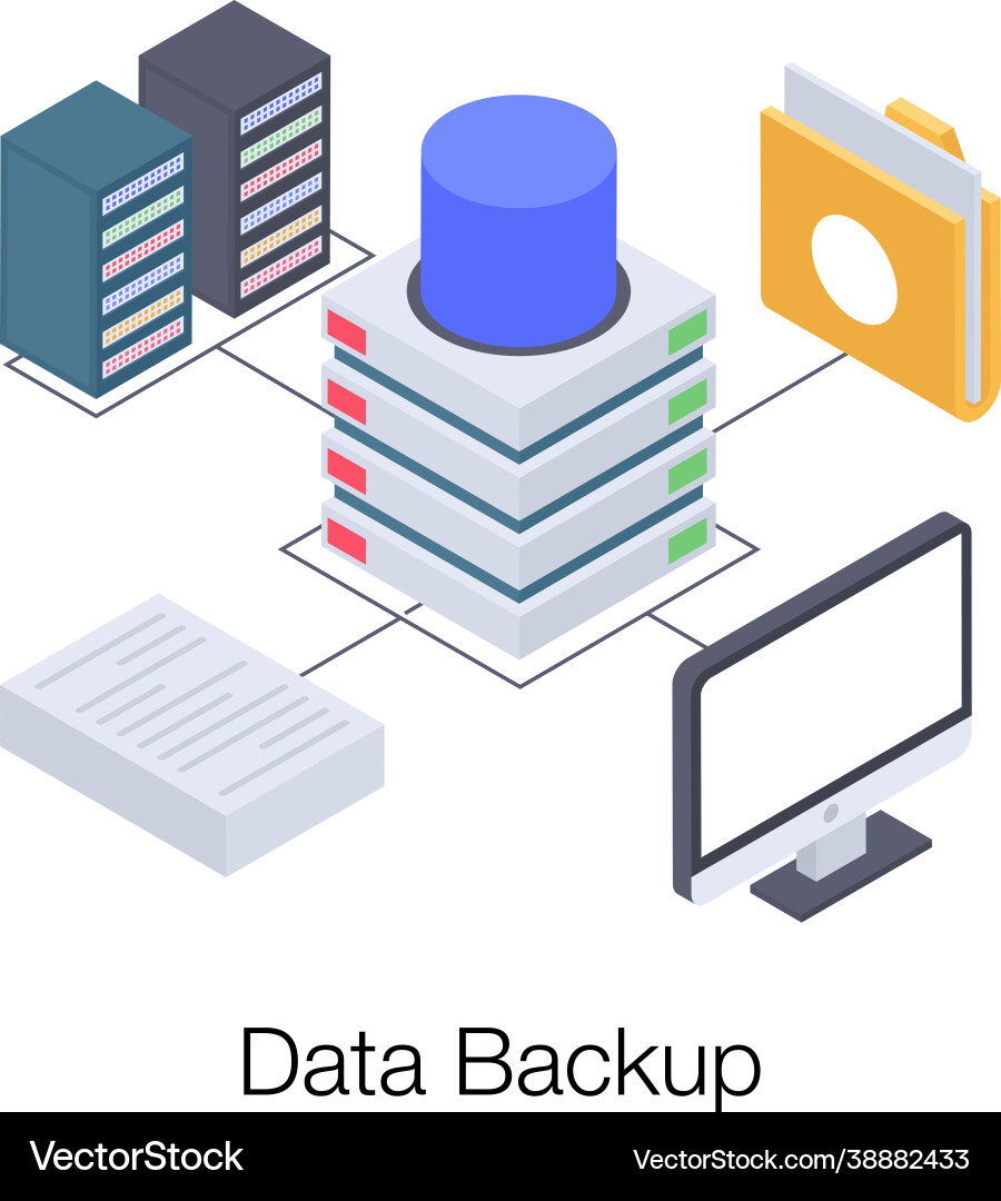 Database backup vector image