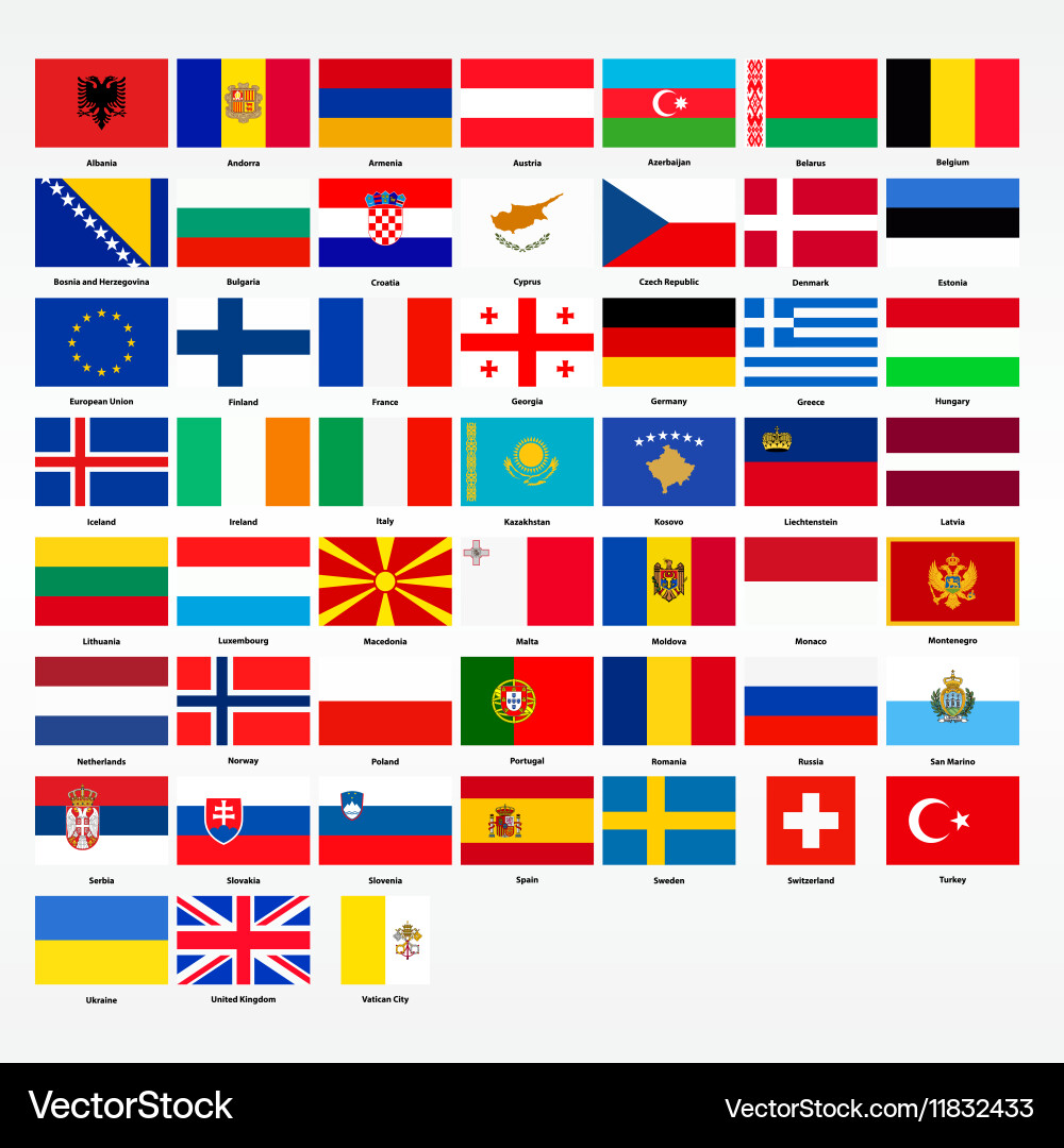 European National Flags Collection vector image