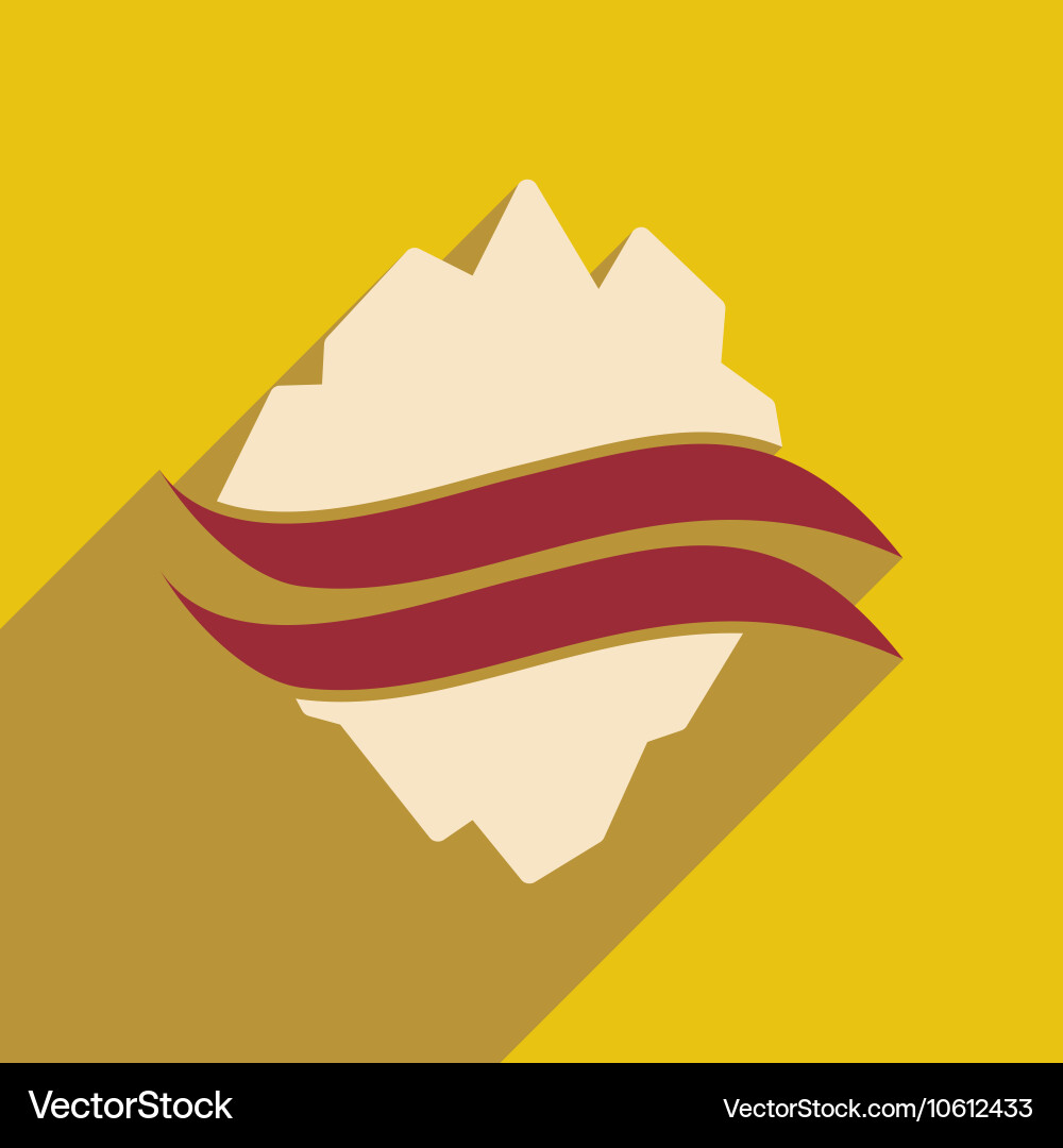 Flat web icon with long shadow map arctic Vector Image