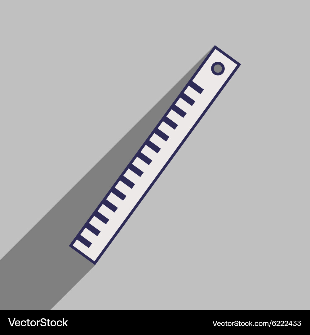 Flat with shadow icon and mobile application ruler vector image