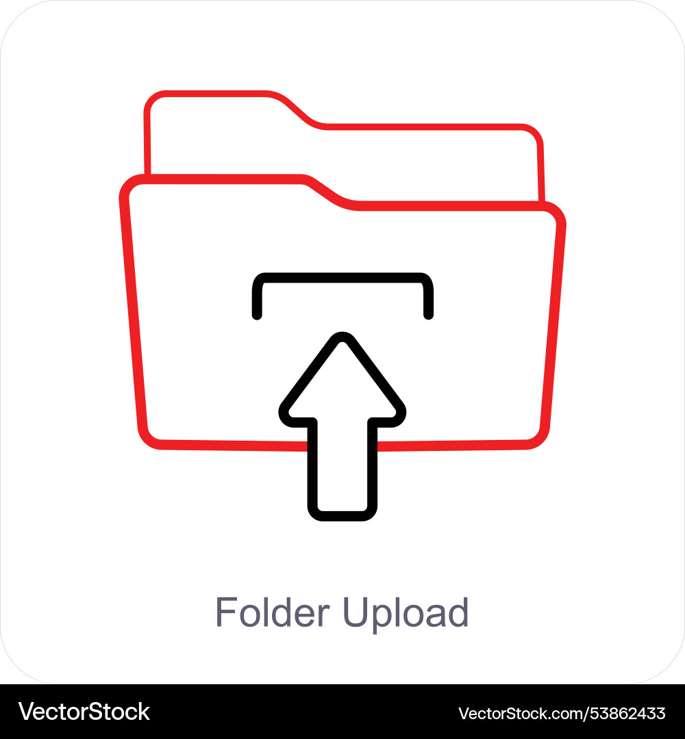 Folder upload and icon concept vector image