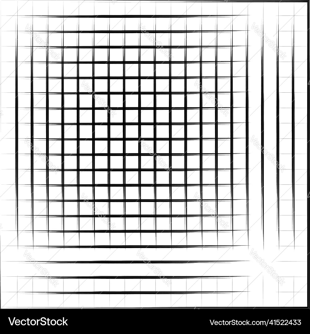 Grid mesh graticule with grungy irregular lines vector image