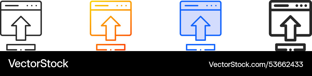Insert iconthin linear gradient blue stroke Insert iconthin linear gradient blue stroke vector image
