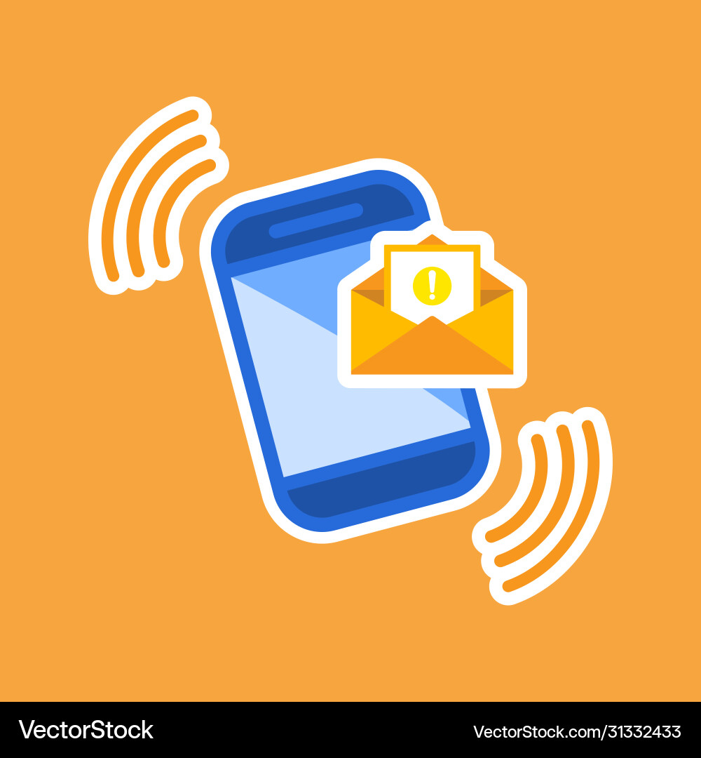 Opened envelope and document with exclamation vector image