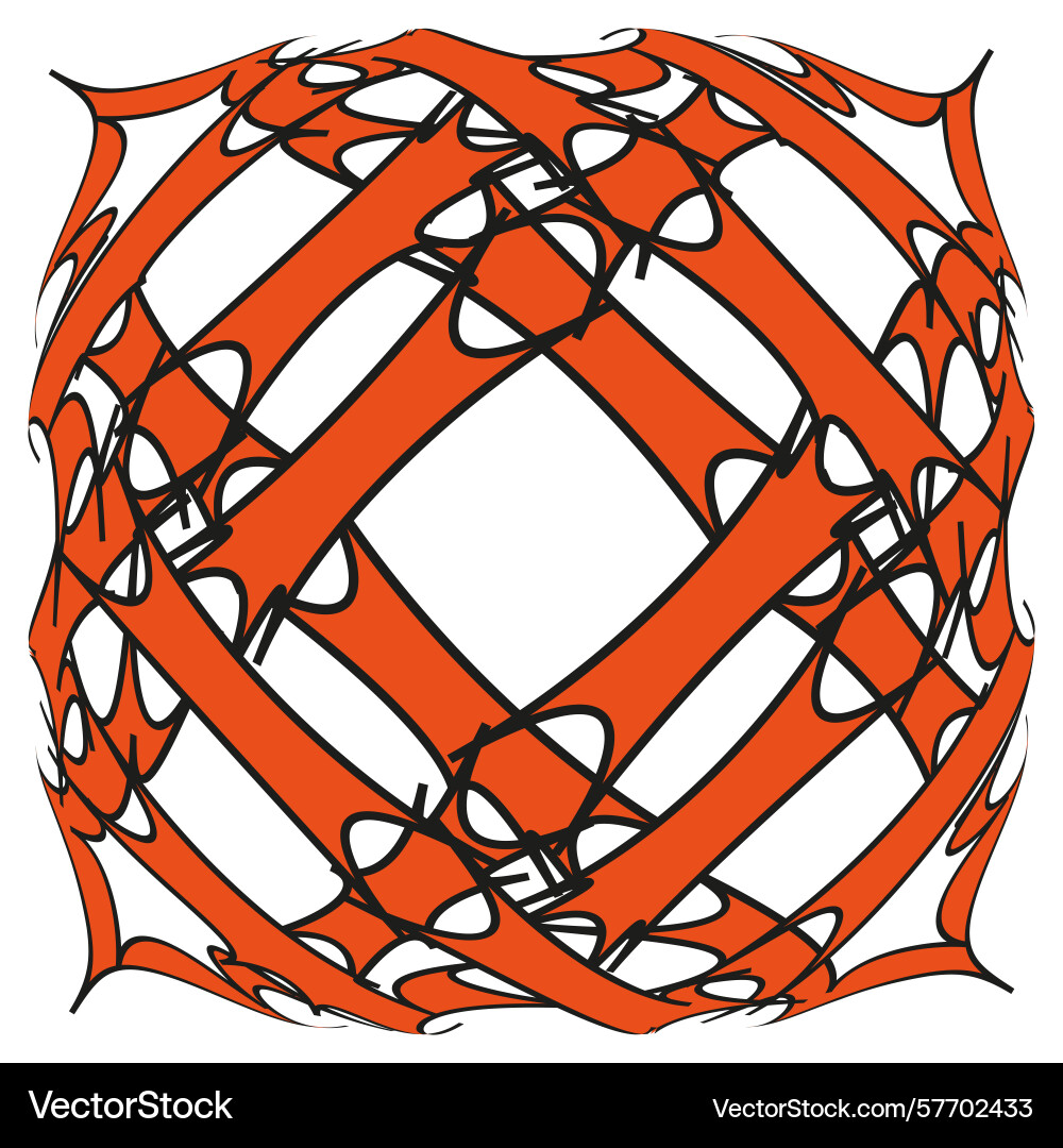 Orange lattice icon diagonal weave motif Orange lattice icon diagonal weave motif vector image