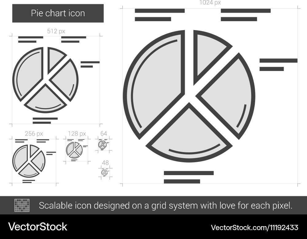 Pie chart line icon vector image