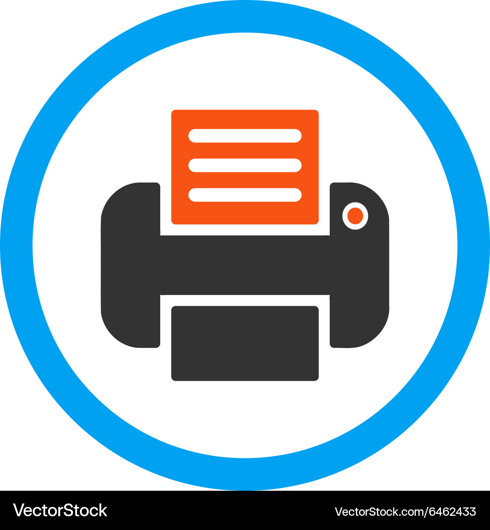 Print rounded icon Vector Image