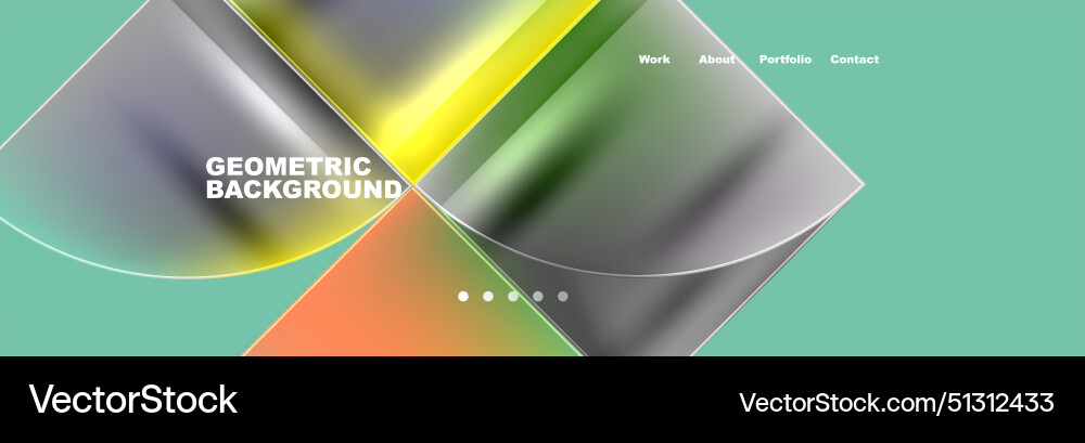 Round triangles and squares web site page template Round triangles and squares web site page template Vector Image
