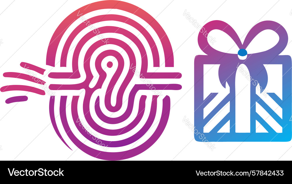 Secure digital gift fingerprint authentication Vector Image