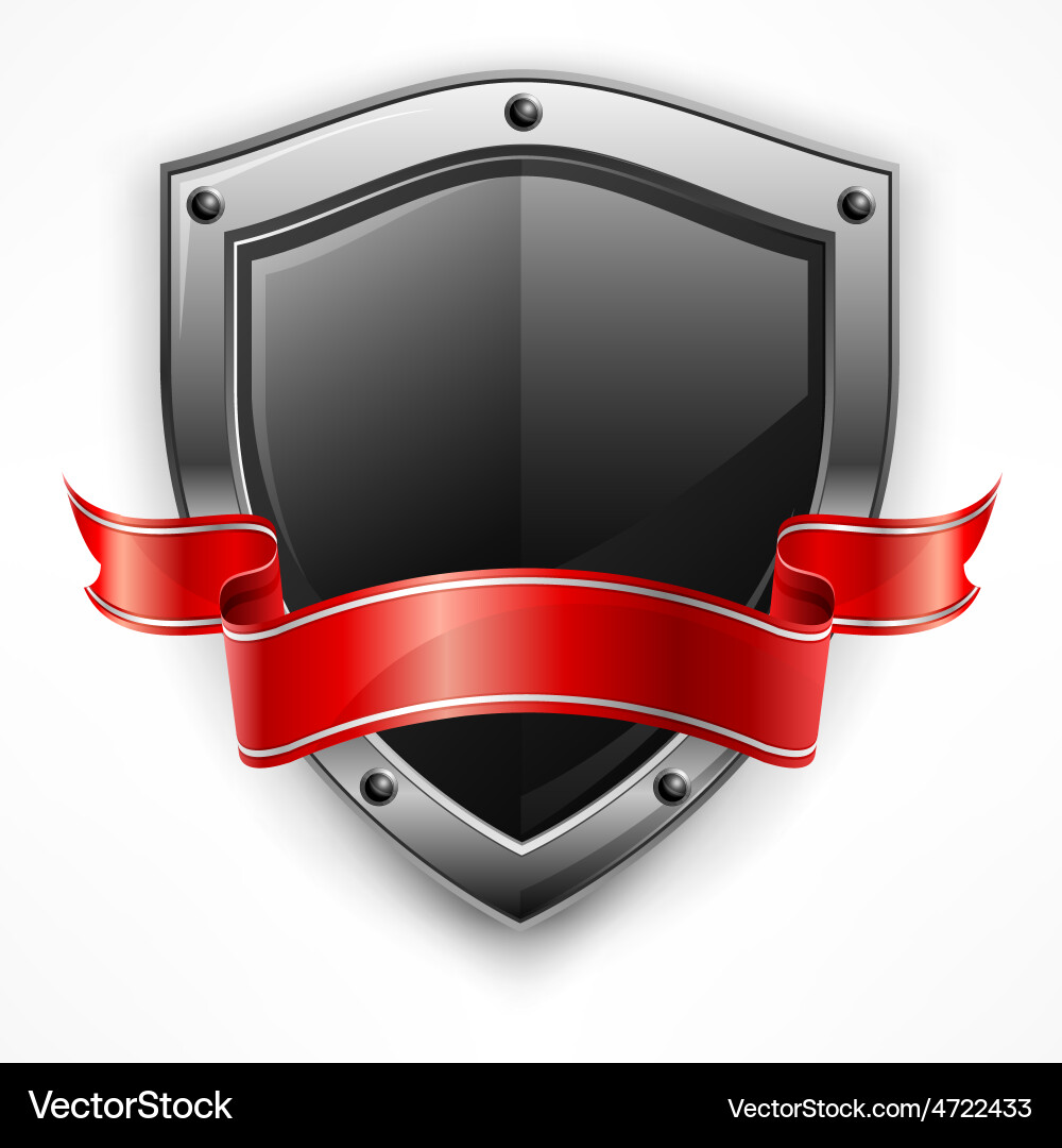 Shield with ribbon vector image