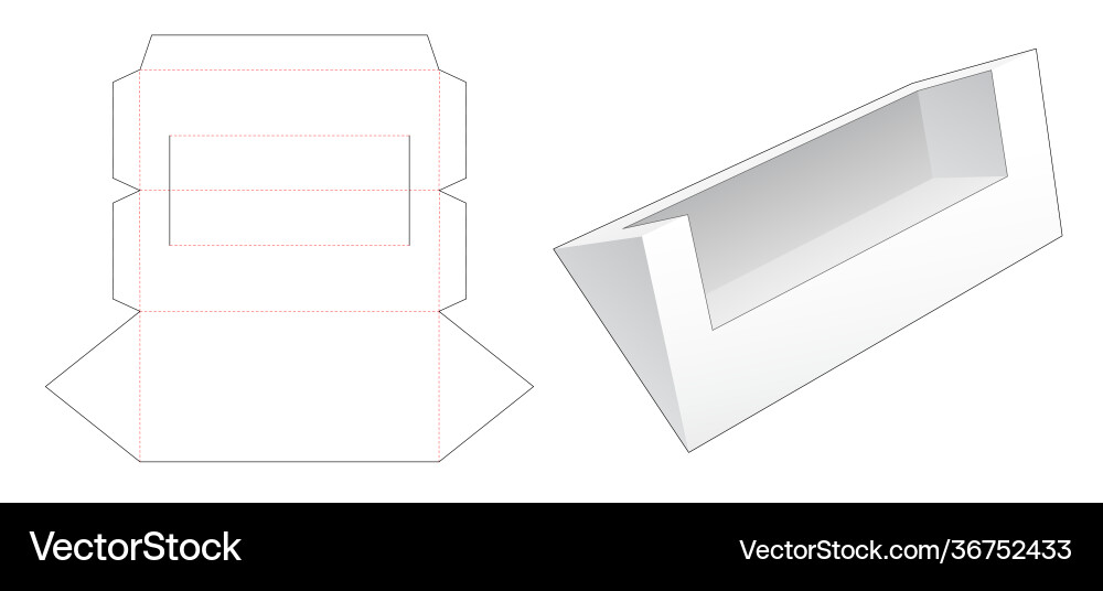 Triangular shaped container die cut template Triangular shaped container die cut template vector image