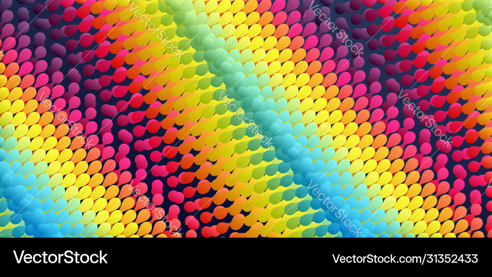 Wavy surface with dynamic effect molecular Vector Image