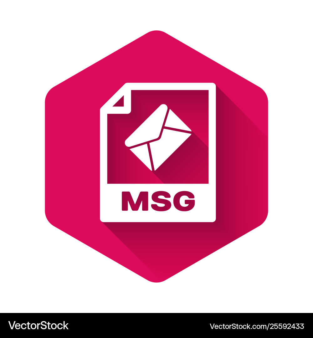 White msg file document icon download button vector image