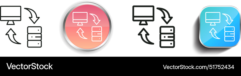 Back up icon thin linear regular and button style Back up icon thin linear regular and button style Vector Image