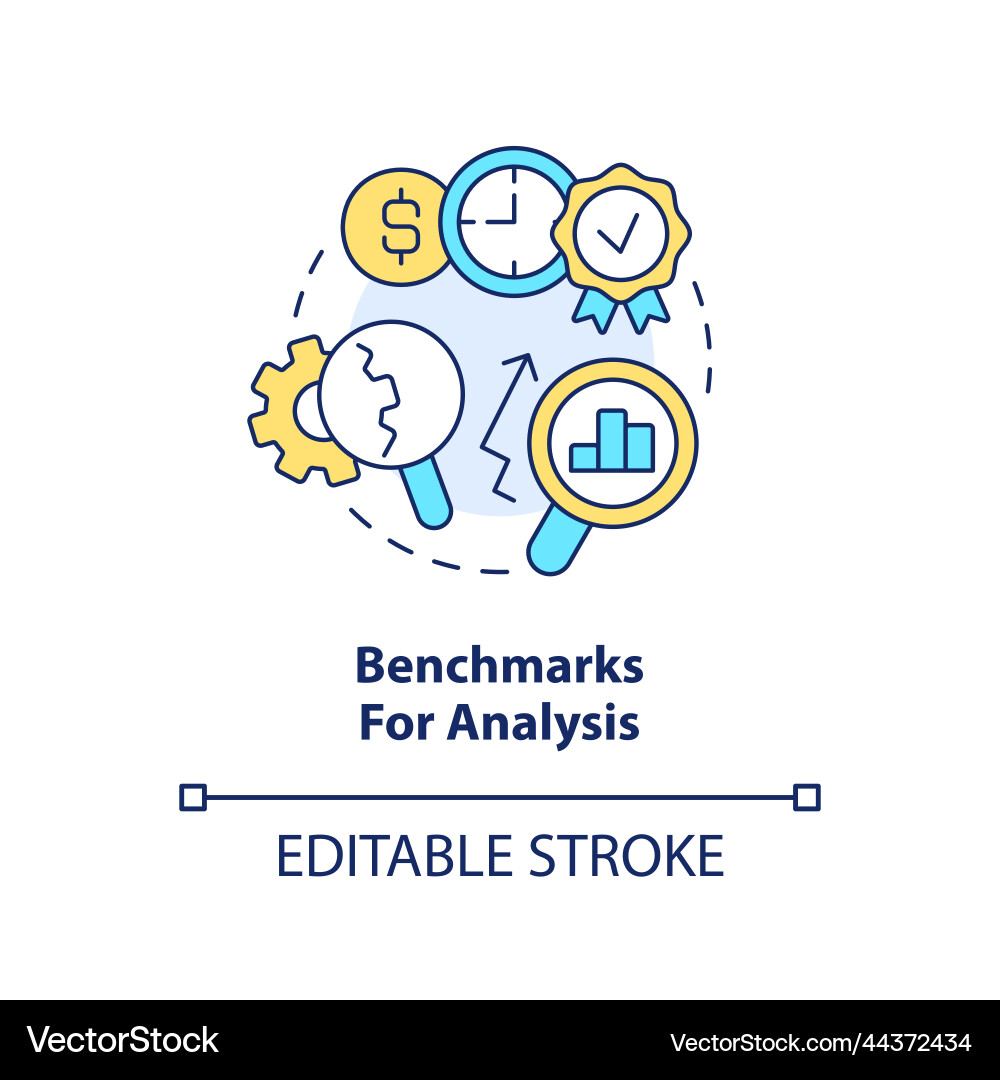 Benchmarks for analysis concept icon Vector Image