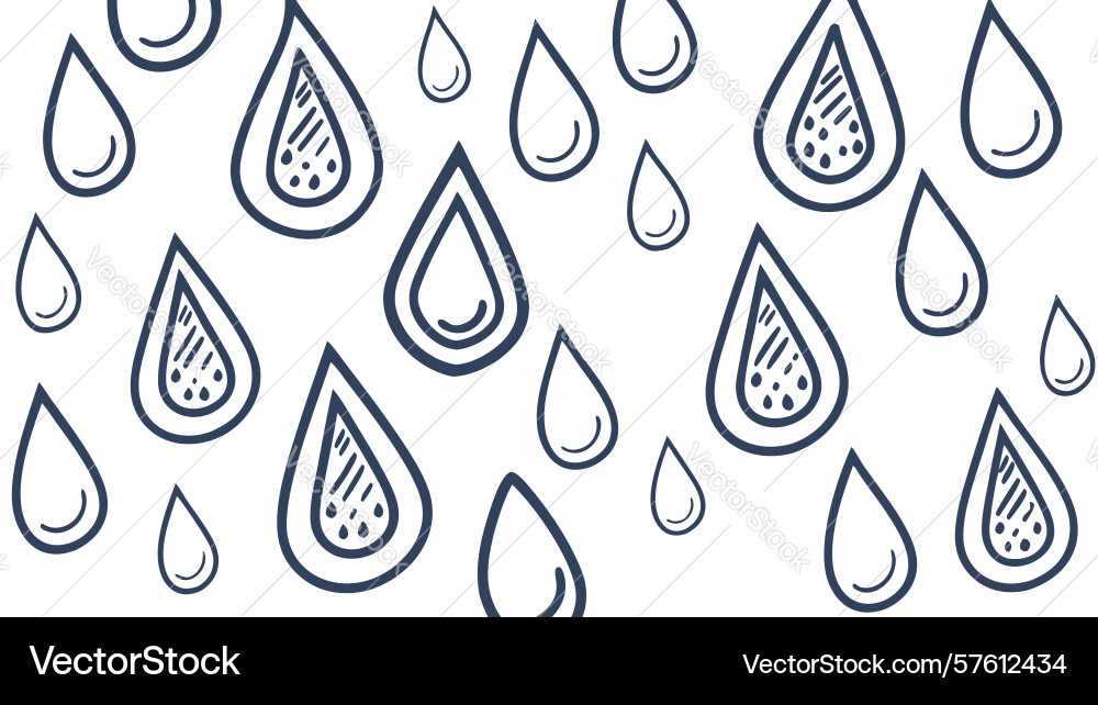 Clean and simple raindrops seamless pattern vector image