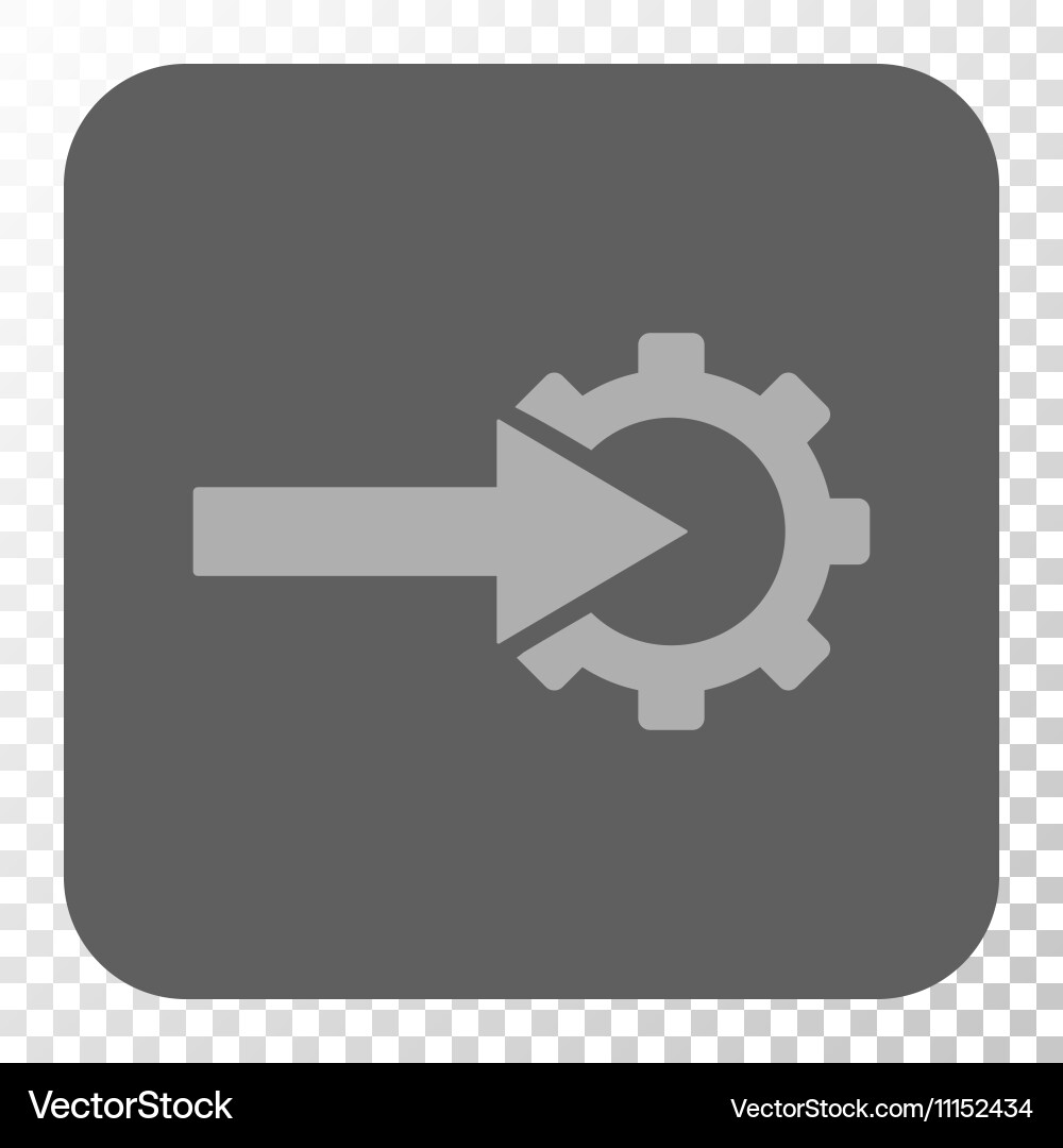 Cog integration rounded square button vector image