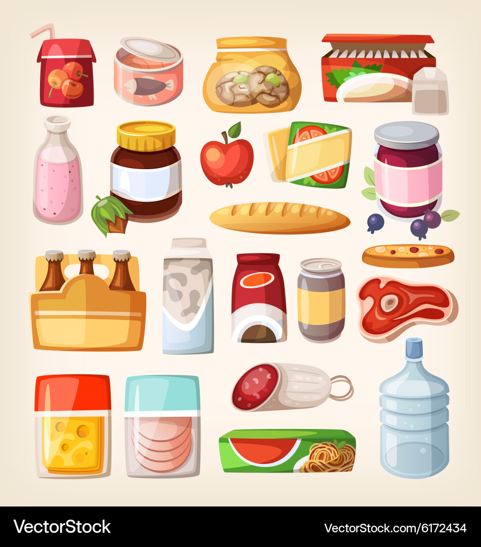 Colorful product icons Royalty Free Vector Image