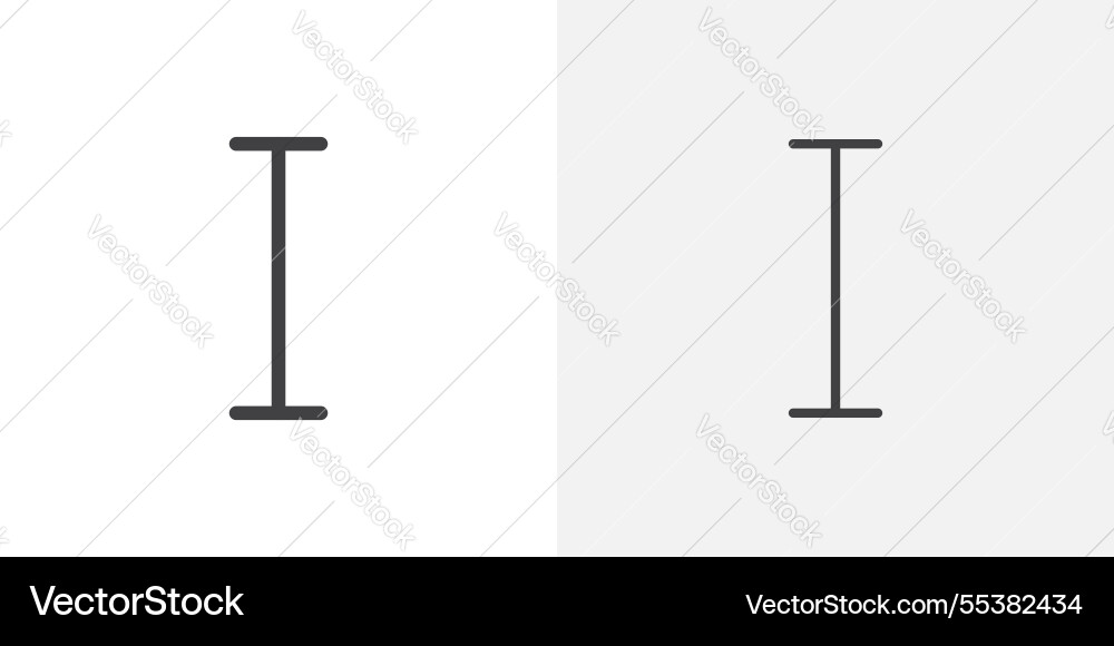 Cursor text icons in black fill and liner versions Cursor text icons in black fill and liner versions vector image