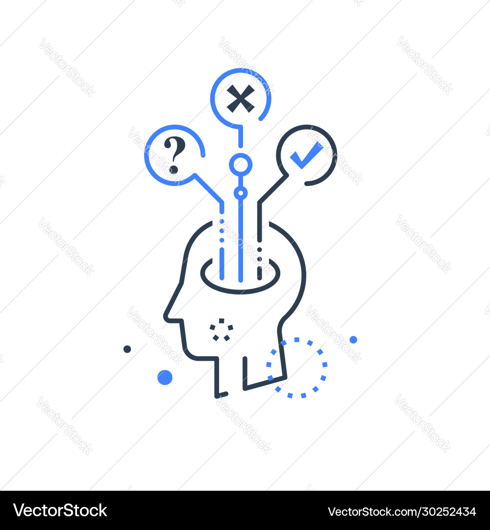 Decision making mental trap logical solution Vector Image
