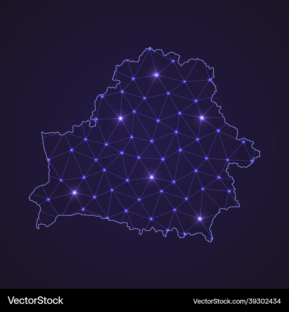 Digital network map of belarus abstract connect vector image