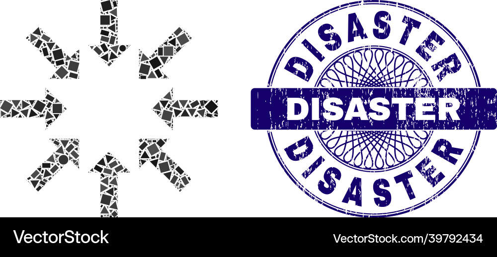 Distress disaster badge and geometric collapse Distress disaster badge and geometric collapse vector image
