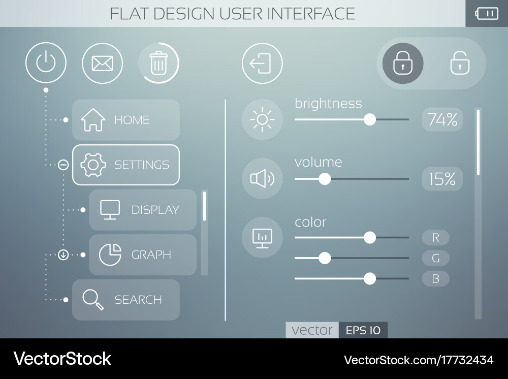 Flat ui template Royalty Free Vector Image - VectorStock
