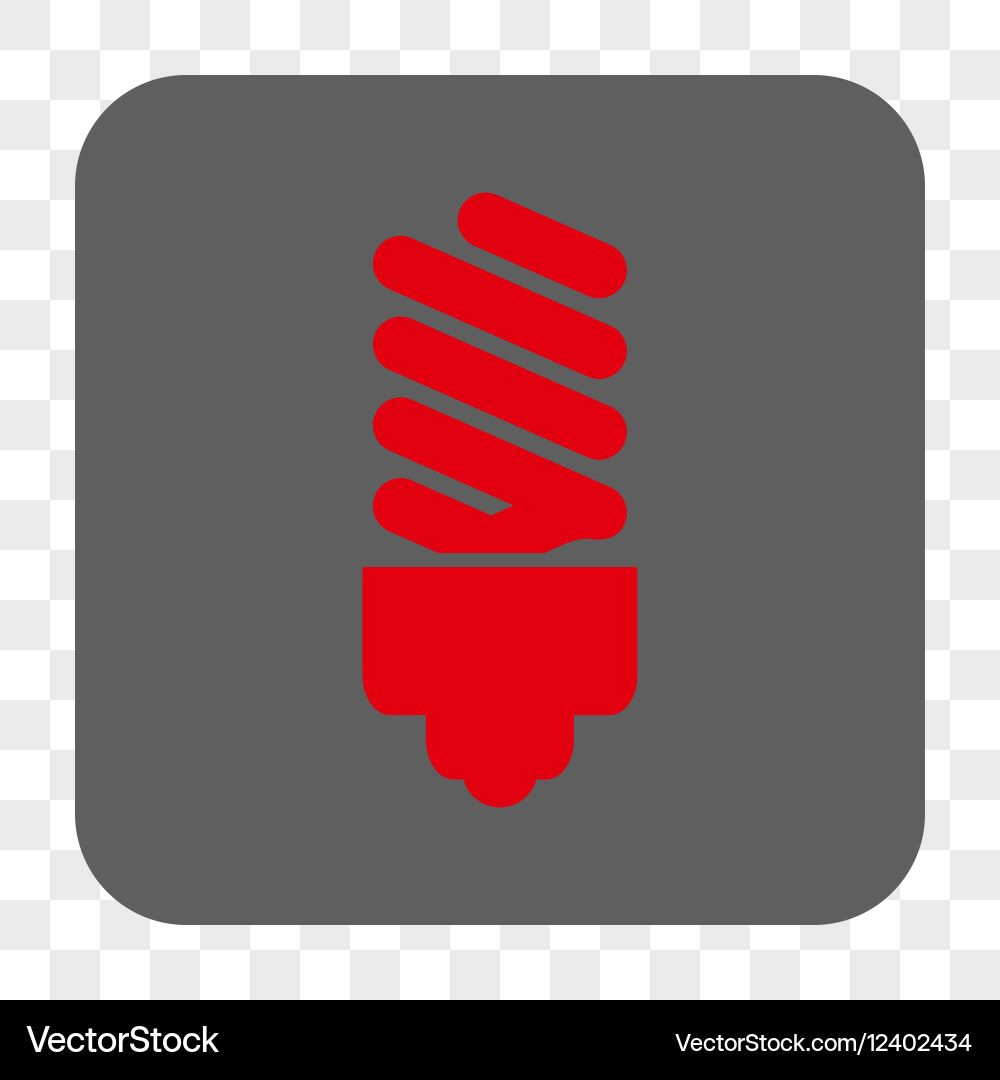 Fluorescent bulb rounded square button vector image