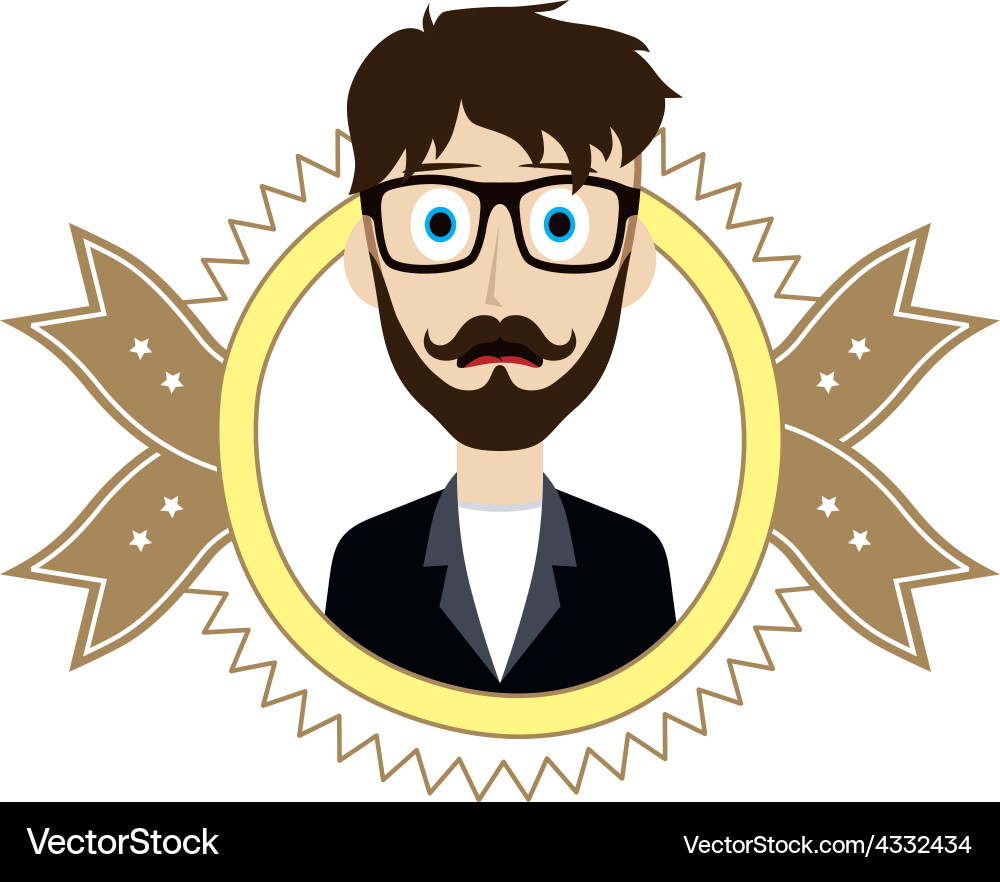 Geek retro guy vector image