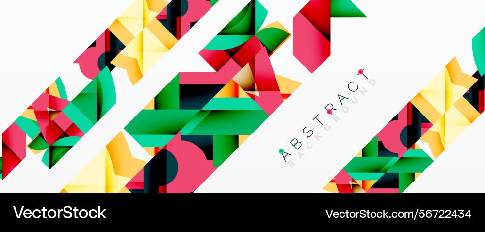 Geometric shapes overlap creating vibrant Vector Image
