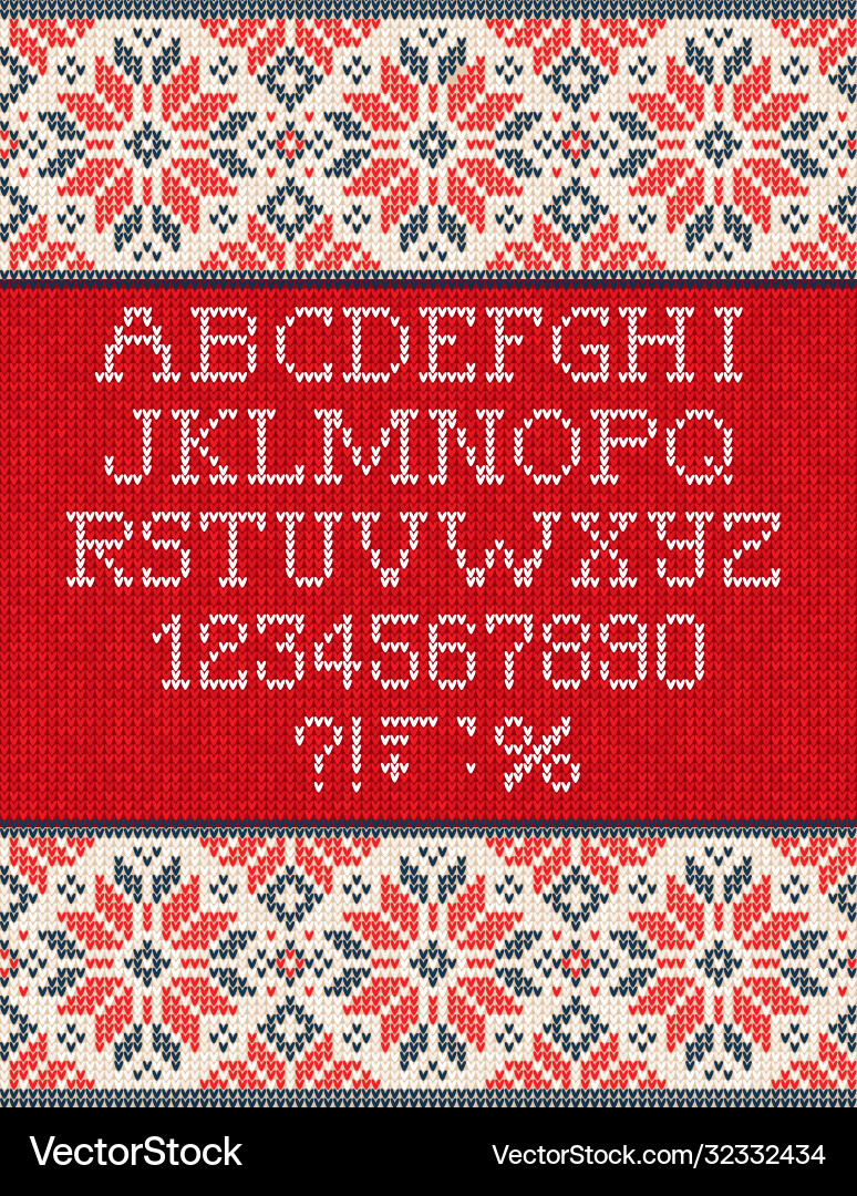 Knitted Winter Sweater Pattern vector image