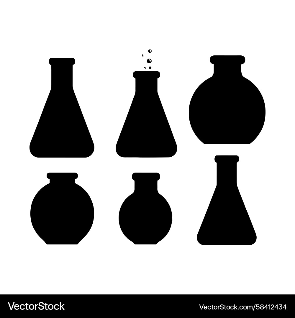 Laboratory Flasks and Bottles Vector Image