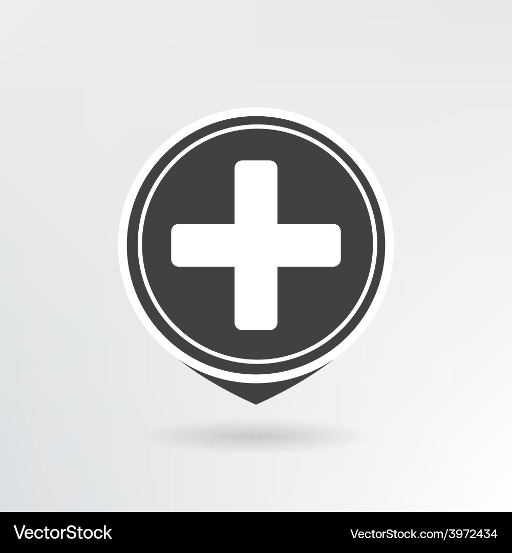 Plus map pointer vector image