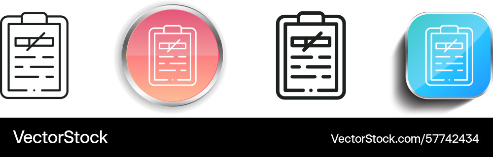 Quit smoking icon thin linear regular and button Quit smoking icon thin linear regular and button vector image