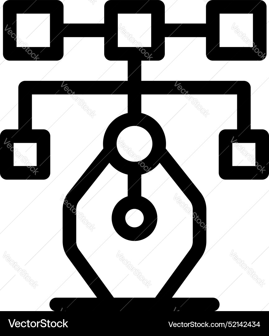 Robotic arm connecting data blocks representing Robotic arm connecting data blocks representing vector image